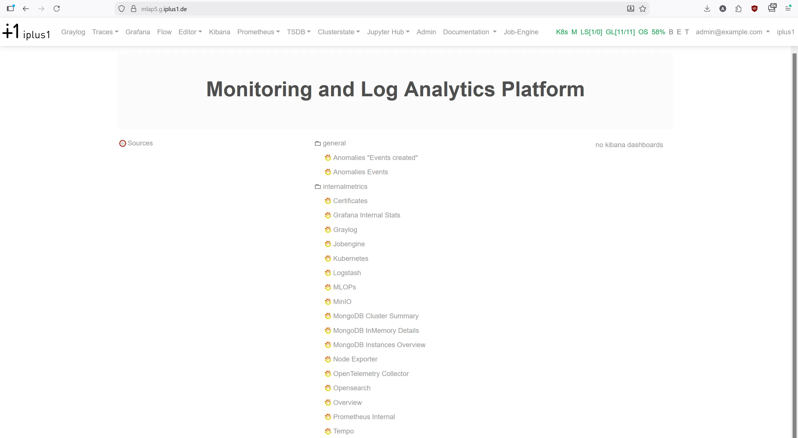MLAP – Dashboard overview with log analytics